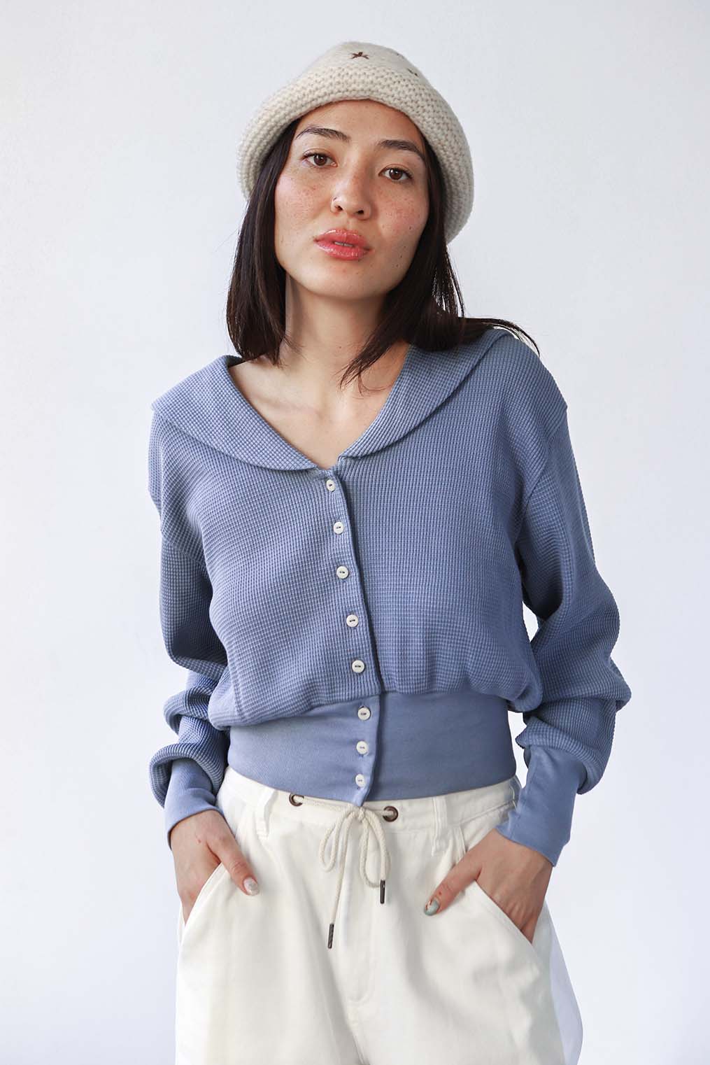 Waffle Sailor Cardigan - Image 4